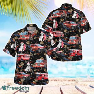 Boston Fire Department & Dalmatian Fire Dog Hawaiian Shirt Gift For Summer Vacation