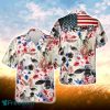 Brahman Cattle American Flag Hawaiian Flowers All Over Printed 3D Hawaiian Shirt For Men Women