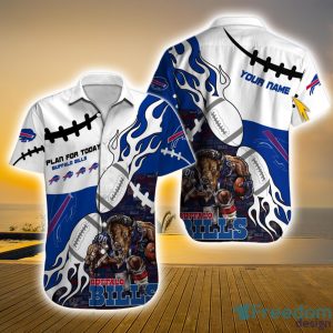 Buffalo Bills NFL Custom Name Mascot And Fireball Hawaiian Shirt For Men And Women