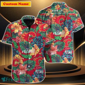 Calgary Flames NHL Custom Name Hawaiian Shirt For Men Women Gift For Fan