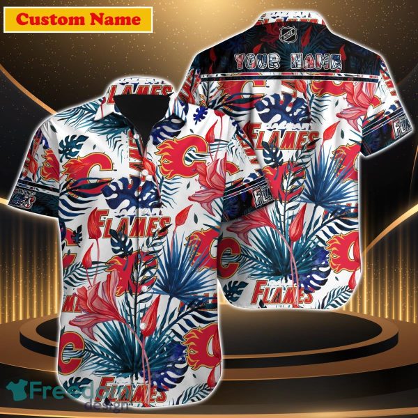 Calgary Flames NHL Custom Name Hawaiian Shirt Gift For Men Women