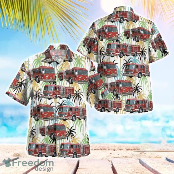 California Costa Mesa Fire & Rescue Department Pumper Hawaiian Shirt Button Summer Shirt