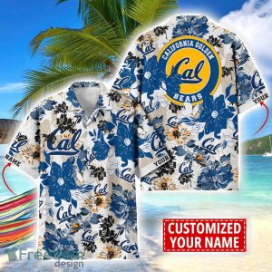 California Golden Bears Aloha 3D Hawaiian Shirt Flower Sport Team Beach Shirt Custom Name