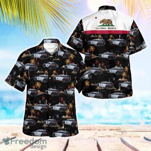 California San Francisco Police Car Hawaiian Shirt Button Summer Shirt