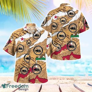 California Three Percenter Hawaiian Shirt Button Summer Shirt