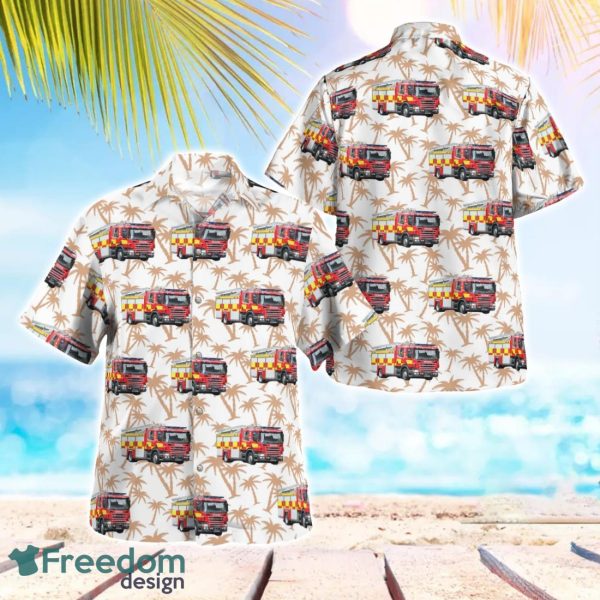 Cambridgeshire Fire & Rescue Service Scania Water Ladder Hawaiian Shirt Gift For Summer Vacation