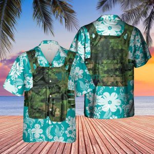 Canadian Army Tactical Vest Short Sleeve Hawaiian Shirt Beach Summer Shirt