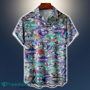 Charlotte Hornets Logo All Printed 3D Hawaiian Shirt For Fans NBA Hawaiian Shirt