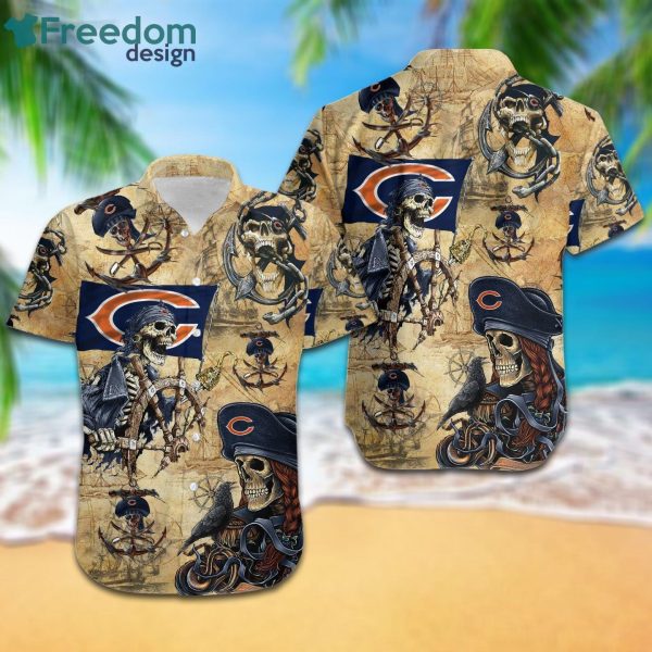 Chicago Bears Pirates Fans Pirates Skull Hawaiian Shirt