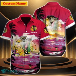 Chicago Blackhawks NHL Custom Name Hawaiian Shirt Great Gift For Men Women Fans