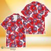 Chicago Cubs Big Red Hibiscus White Background 3D Hawaiian Shirt Gift For Fans