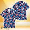 Chicago Cubs Light Blue Hibiscus Banana Leaf Navy Background 3D Hawaiian Shirt Gift For Fans