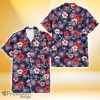 Chicago Cubs Red Pink White Hibiscus Black Background 3D Hawaiian Shirt Gift For Fans