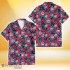 Chicago Cubs Tiny Red Hibiscus White Porcelain Flower Black Background 3D Hawaiian Shirt Gift For Fans