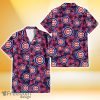 Chicago Cubs Violet Red Blue Leaf Black Background 3D Hawaiian Shirt Gift For Fans