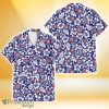 Chicago Cubs White Hibiscus Pattern Slate Blue Background 3D Hawaiian Shirt Gift For Fans