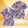 Chicago Cubs White Hibiscus Violet Leaves Light Grey Background 3D Hawaiian Shirt Gift For Fans