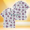 Chicago Cubs White Sketch Hibiscus Pattern White Background 3D Hawaiian Shirt Gift For Fans