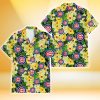 Chicago Cubs Yellow Hibiscus Tropical Green Leaf Black Background 3D Hawaiian Shirt Gift For Fans