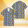 Chicago Cubs Yellow White Hibiscus Powder Blue Background 3D Hawaiian Shirt Gift For Fans