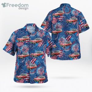 Chicago Fire Department 1970 Cadillac Ambulance 4Th Of July Hawaiian Shirt