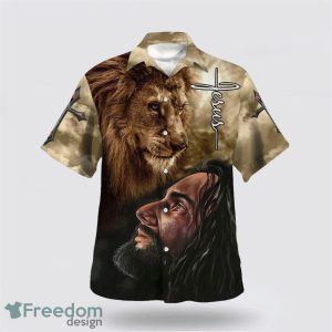 Christian Jesus Lion3D Printing Summer Beach Shirt Hawaiian Shirts For men And Women