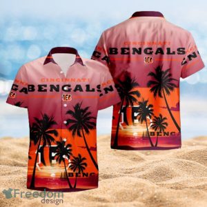 Cincinnati Bengals Hawaiian  Summer Beach Shirt Pink Full Over Print