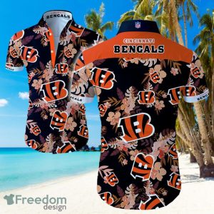 Cincinnati Bengals Logo Dark Shirt Hawaiian Summer Beach Shirt Full Print