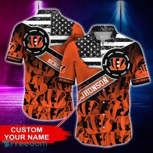 Cincinnati Bengals Personalized Button Shirt NFL Hawaiian Shirt Custom Name