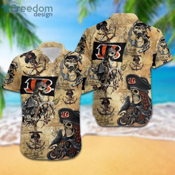 Cincinnati Bengals Pirates Fans Pirates Skull Hawaiian Shirt