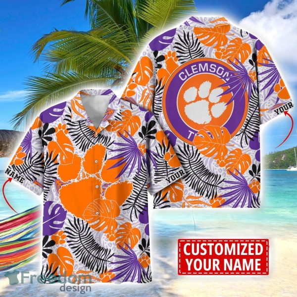 Clemson Tigers Aloha Hawaiian Shirt Custom Name Summer Gift Holiday Team Shirt