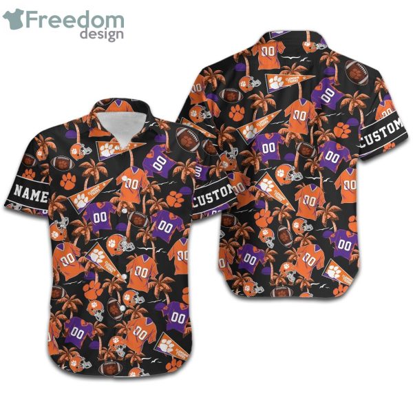 Clemson Tigers Custom Name & Number Personalized Hawaiian Shirt