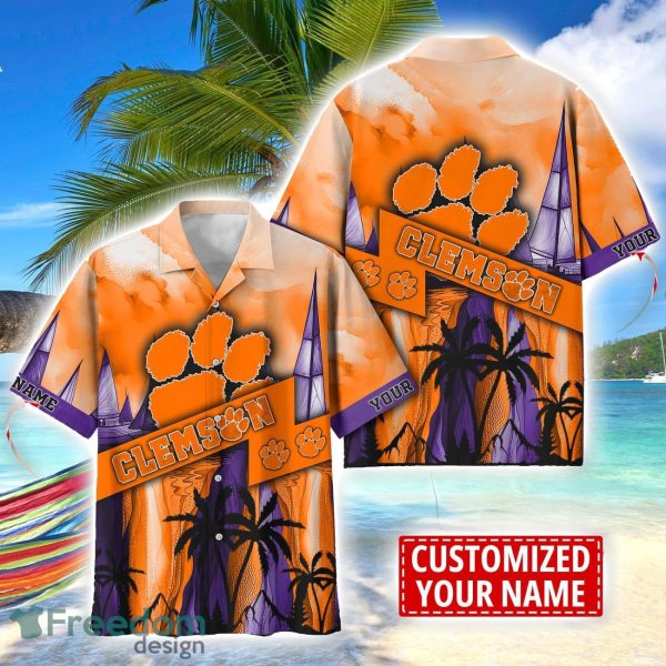 Clemson Tigers Hawaii Shirt Custom Name Sports Team Beach Shirt