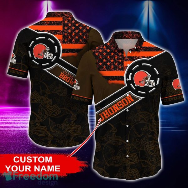 Cleveland Browns Personalized Button Shirt NFL Hawaiian Shirt Custom Name