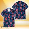 Cleveland Indians Black Dark Blue Hibiscus Black Background 3D Hawaiian Shirt Gift For Fans