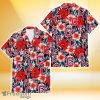 Cleveland Indians Coral Red Hibiscus Blue Palm Leaf Black Background 3D Hawaiian Shirt Gift For Fans