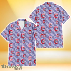 Cleveland Indians Light Purple Hibiscus Pattern Stripe Powder Purple 3D Hawaiian Shirt Gift For Fans