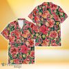 Cleveland Indians Orange Red Hibiscus Green Leaf Dark Background 3D Hawaiian Shirt Gift For Fans