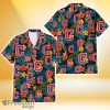 Cleveland Indians Orange Yellow Green Leaf Black Background 3D Hawaiian Shirt Gift For Fans