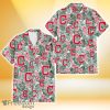 Cleveland Indians Pink Hibiscus Porcelain Flower Tropical Leaf White Background 3D Hawaiian Shirt Gift For Fans