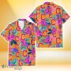 Cleveland Indians Purple Hibiscus Neon Leaf Orange Background 3D Hawaiian Shirt Gift For Fans