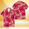 Cleveland Indians Red Beige Hibiscus Beige Background 3D Hawaiian Shirt Gift For Fans