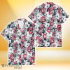 Cleveland Indians Sketch Hibiscus Leaf Dark Gray Background 3D Hawaiian Shirt Gift For Fans