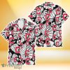 Cleveland Indians White Hibiscus Porcelain Flower Palm Leaf Black 3D Hawaiian Shirt Gift For Fans