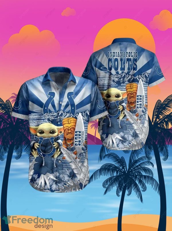 Colts Baby Yoda Star Wars Beach Summer Hawaiian Shirt Full Over Print