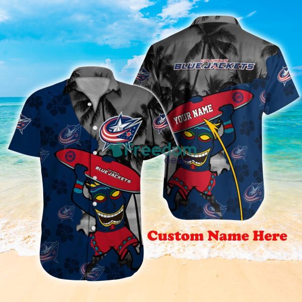 Columbus Blue Jackets NHL Custom Name Hawaiian Shirt Hot Design For Fans