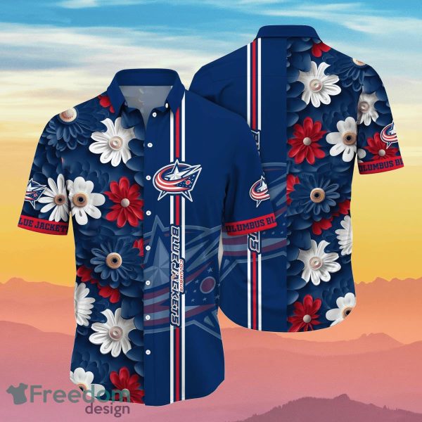 Columbus Blue Jackets NHL Flower Hawaiian Shirt Summer Football Best Gift For Fans