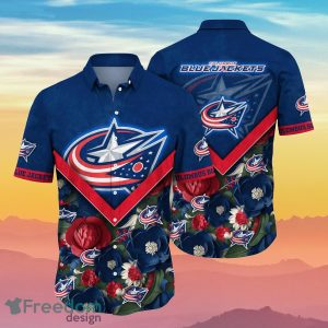 Columbus Blue Jackets NHL Flower Hawaiian Shirt Unique Gift For Men And Women Fans