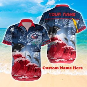 Columbus Blue Jackets NHL Hot Design Custom Name Hawaiian Shirt For Fans