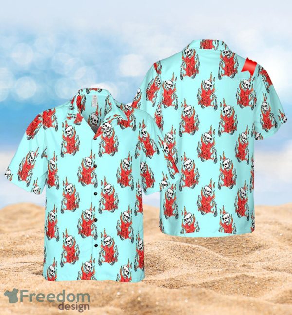 Concert Flaming Skulls Hawaiian Summer Shirt Full Over Print